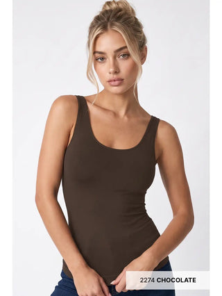 NIKIBIKI Women's Short Length Tank, Chocolate - 130 Basics - The Farmhouse