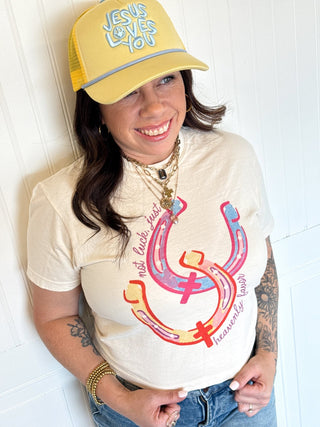 No Luck Just Heavenly Favor Crop Tee - 120 Graphic Tees - The Farmhouse