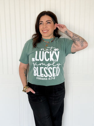 Not Lucky Simply Blessed Graphic Tee - 120 Graphic Tees - The Farmhouse