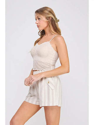 Nude Scalloped Lace Bralette (One Size Fits Most) - 250 Activewear + Lounge - The Farmhouse