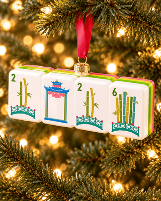 Oh My Mahjong Bamboo Bridge ornament inspired by the bam suit tiles