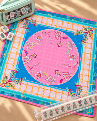 Oh My Mahjong Anastasia neoprene mahjong mat with an elegant ornate pattern