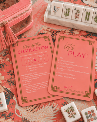 Coral mahjong tile shufflers, set of two with rules printed on all sides