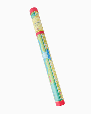 Hampton yellow-green mahjong mat rolled with its storage tube