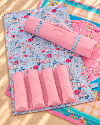 Oh My Mahjong pink padded rack storage bag for four racks and pushers