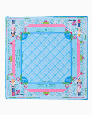 Sugarplum neoprene mahjong mat shown from another angle on the table