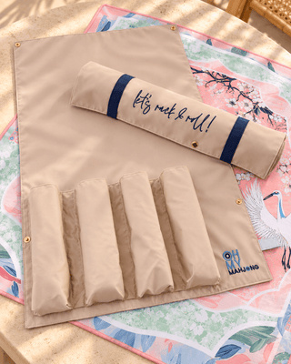 OH MY MAHJONG Tan Let's Rack & Roll Bag - 423 Stationery - The Farmhouse