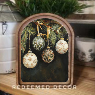 Ornaments Christmas Arch Framed Art, 8.25” x 11” - 420 Home Decor - The Farmhouse