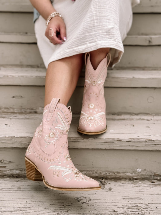 Out West Boots - Light Pink - The Farmhouse