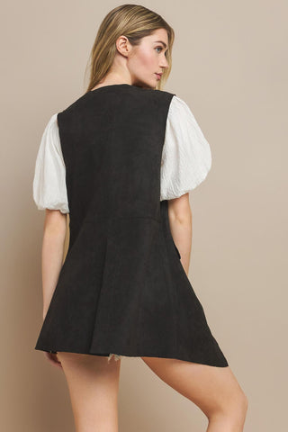 Outlaw Suede Western Boho Vest, Black - The Farmhouse