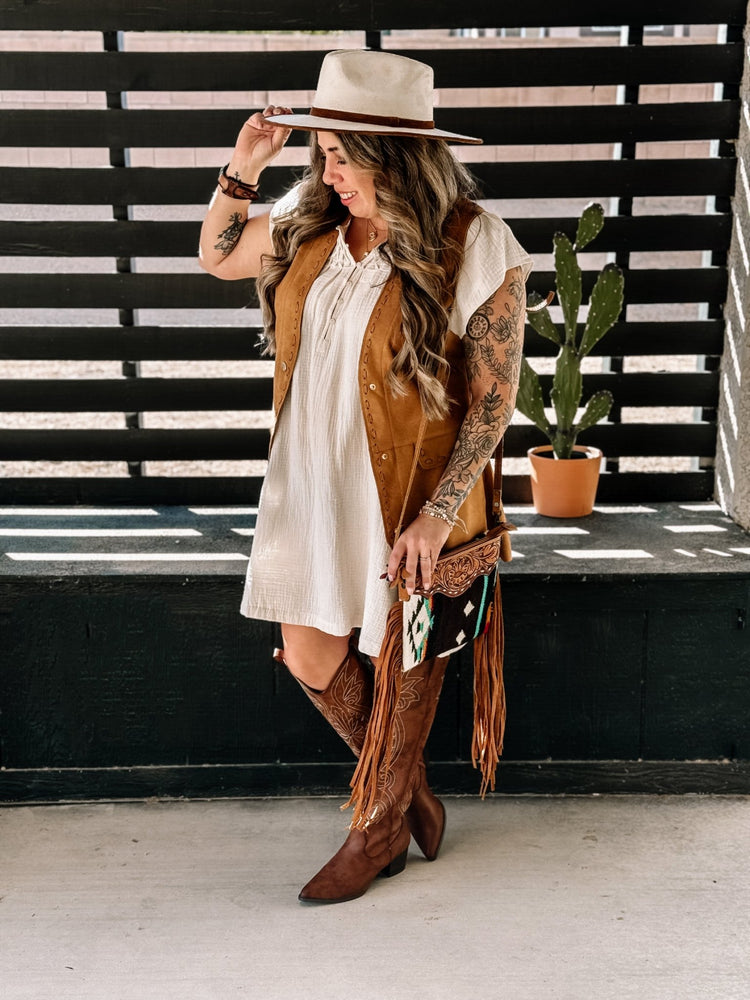 Outlaw Suede Western Vest - The Farmhouse