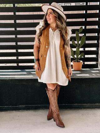 Outlaw Suede Western Vest - The Farmhouse