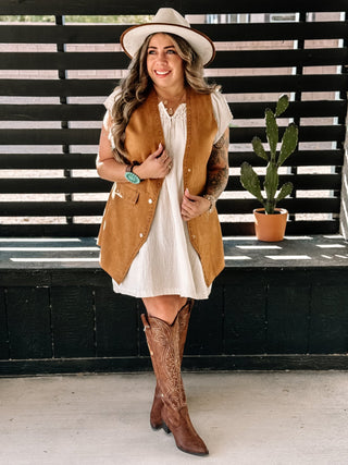 Outlaw Suede Western Vest - The Farmhouse