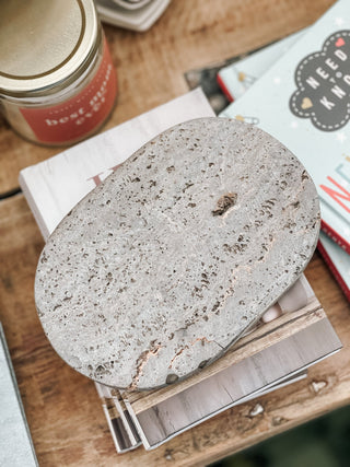 Oval Travertine Soap Dish - The Farmhouse