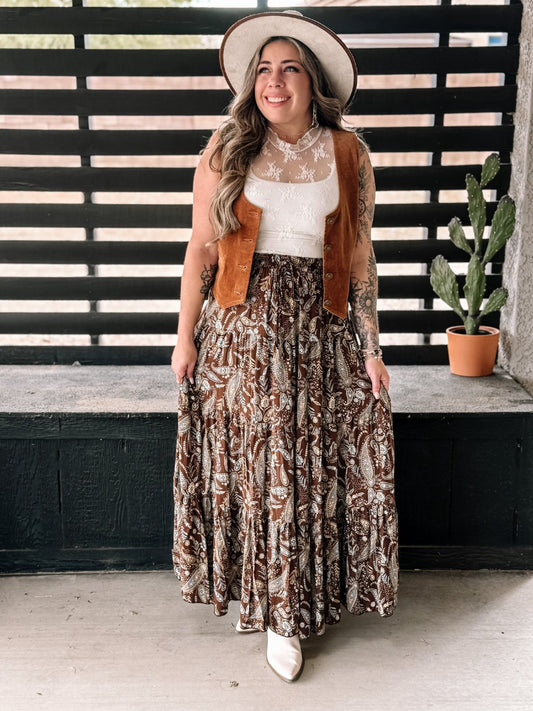 Paisley Baby Boho Paisley Print Tiered Maxi Skirt - The Farmhouse