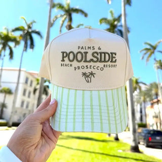 Palms & Poolside - Green Stripe Trucker Hat - 260 Fashion Accessories - The Farmhouse