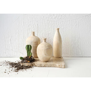 Paulownia Wood Vase - Tall Round - 440 Kitchen + Tabletop - The Farmhouse