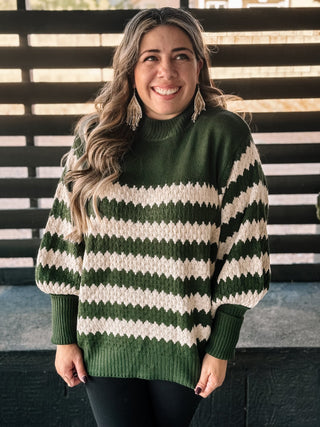 Peppermint Twist Ugly Christmas Sweater, Hunter Green - The Farmhouse