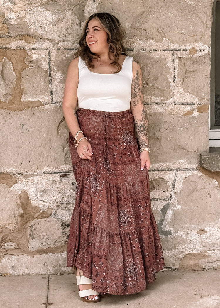 Phoebe Printed Tiered Maxi Skirt - The Farmhouse
