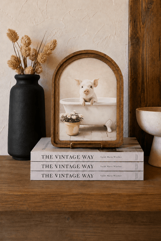 Pig in the Tub Arch Framed Art 8.25x11" - 420 Home Decor - The Farmhouse
