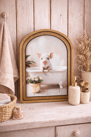 Pig in the Tub Arch Framed Art 8.25x11" - 420 Home Decor - The Farmhouse