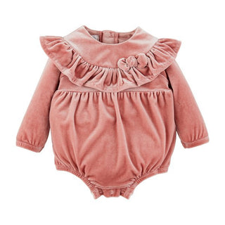 Pink Velvet Baby Romper Bubble - 180 One Piece Outfits - The Farmhouse