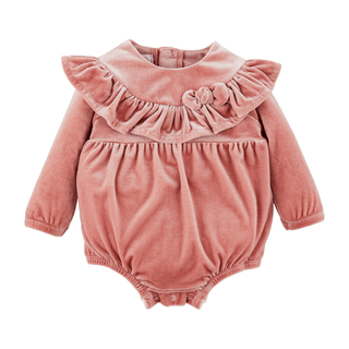 Pink Velvet Baby Romper Bubble - 180 One Piece Outfits - The Farmhouse