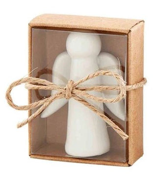 Mottled ceramic pocket angel keepsake, small enough for a purse