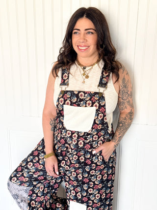 POL Boho Patch Cord Overalls, Black - 180 One Piece Outfits - The Farmhouse