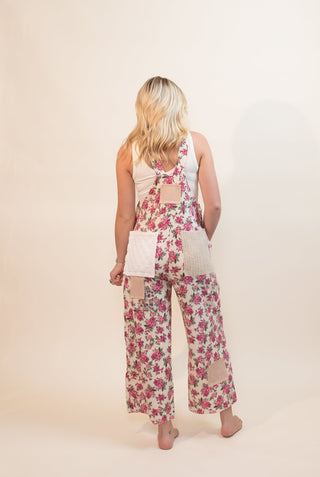 POL Boho Patch Cord Overalls, Cream - 180 One Piece Outfits - The Farmhouse