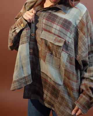 Close-up of POL olive multi woven fabric texture