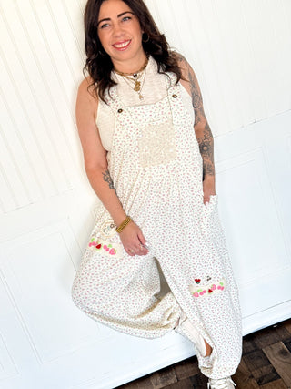 POL Retro Bloom Lounge Overalls - 180 One Piece Outfits - The Farmhouse