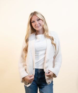 POL Women's Acorn Lane Statement Button Cardigan - 150 Kimonos + Cardigans - The Farmhouse