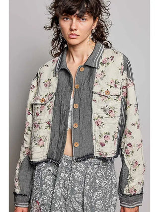 POL Women's Autumn Tapestry Cropped Jacket - 160 Outerwear - The Farmhouse