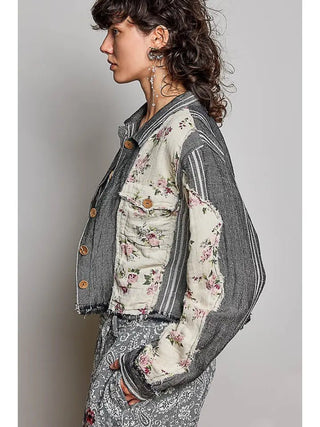 POL Women's Autumn Tapestry Cropped Jacket - 160 Outerwear - The Farmhouse