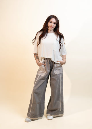 POL Women's Black Maple Crochet Trim Pants - 240 Pants - The Farmhouse