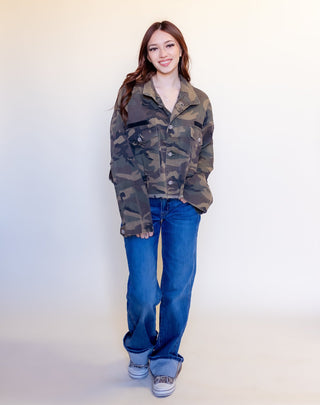 POL Women's Camo Crush Semi-Cropped Jacket - 160 Outerwear - The Farmhouse
