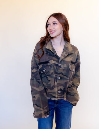 POL Women's Camo Crush Semi-Cropped Jacket - 160 Outerwear - The Farmhouse