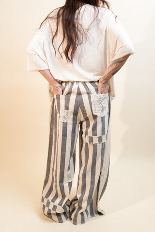 POL Women's Charcoal Harvest Stripe Pants - 240 Pants - The Farmhouse