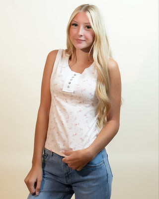 POL Women's Clover & Lace Tank Top - 100 Casual Tops - The Farmhouse