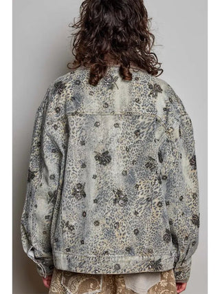 POL Women's Cocoa Leopard Vintage Jacket - 160 Outerwear - The Farmhouse