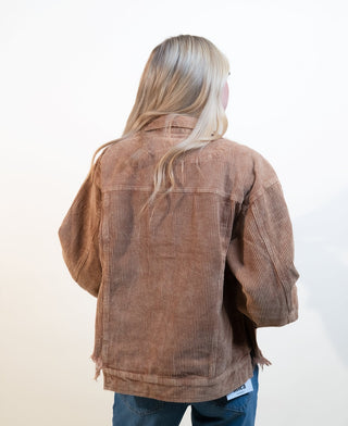 POL Women's Corduroy Ranch Trucker Jacket, Teddy Bear - 160 Outerwear - The Farmhouse