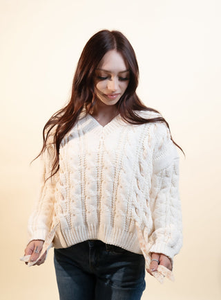 POL Women's Cozy Knot Chenille V-Neck Sweater - 140 Sweatshirts + Sweaters - The Farmhouse