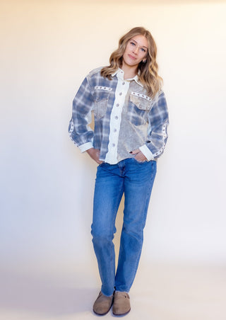 POL Women's Dusty Harvest Vintage Plaid Top - 140 Sweatshirts + Sweaters - The Farmhouse