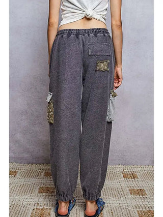 POL Women's Faded Garden Low-Rise Rivet Joggers, Snow Black - 240 Pants - The Farmhouse