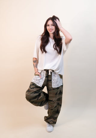 POL Women's Fall Forage Lace Camo Joggers - 240 Pants - The Farmhouse
