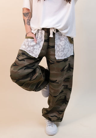 POL Women's Fall Forage Lace Camo Joggers - 240 Pants - The Farmhouse