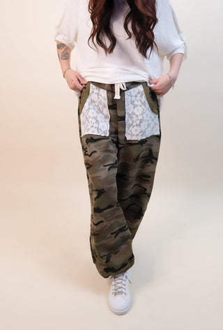 POL Women's Fall Forage Lace Camo Joggers - 240 Pants - The Farmhouse