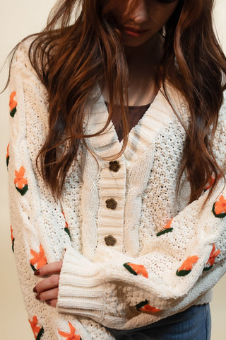 POL Women's Falling Petals Cropped Cardigan - 150 Kimonos + Cardigans - The Farmhouse