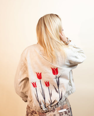 POL Women's Harvest Bloom Embroidered Cropped Jacket - 140 Sweatshirts + Sweaters - The Farmhouse